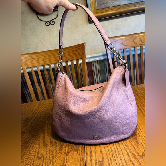 Authentic Coach pastel Pink Leather Hobo Bag and matching zip around wallet EUC - Picture 2 of 13